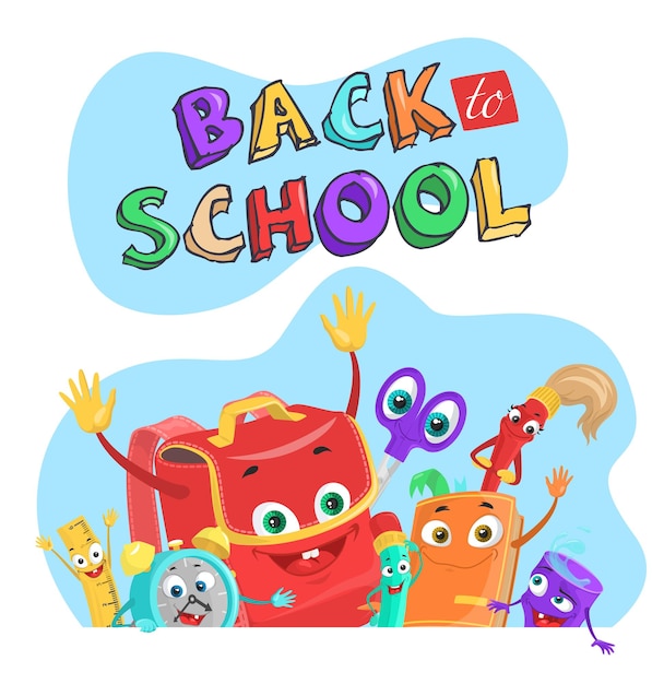 Vector back to school vector illustration with mascot