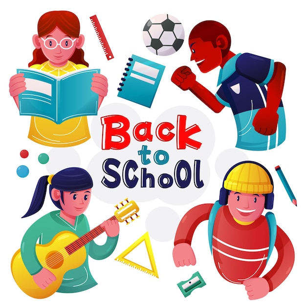 Back to school vector illustrator