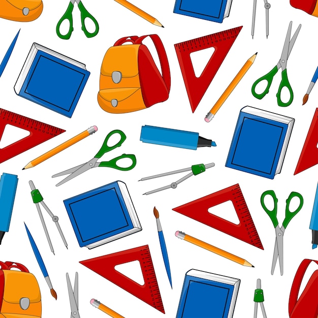 Vector back to school vector seamless pattern