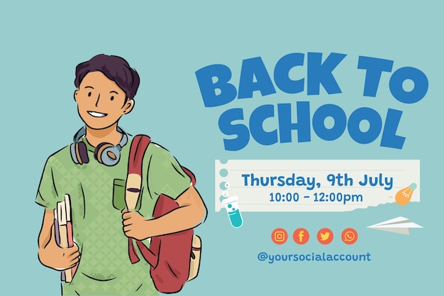 Back to school vector template