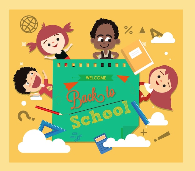 back to school vector template