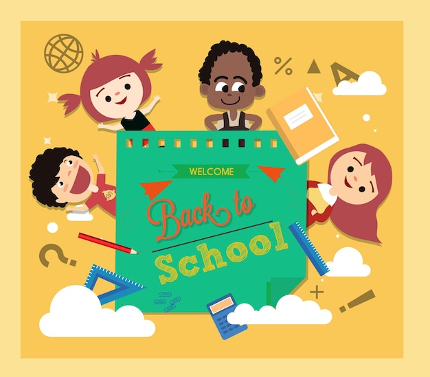 Vector back to school vector template