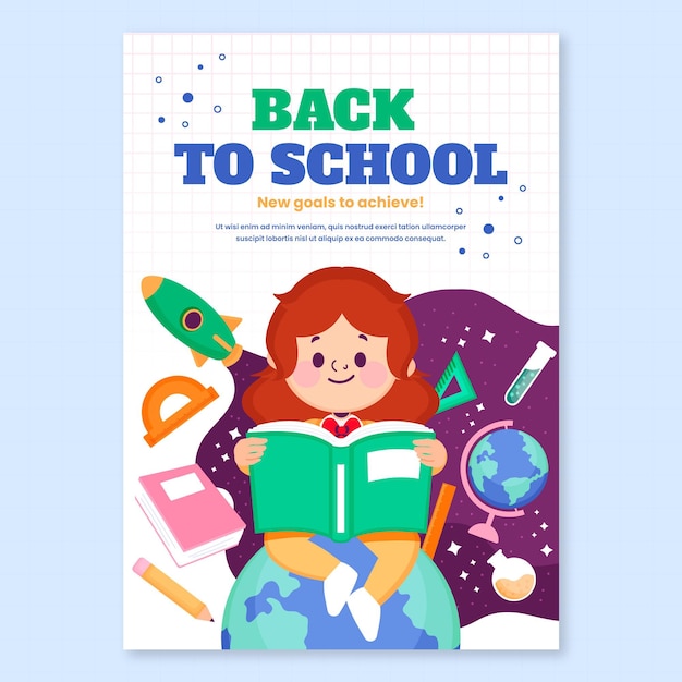 Back to school vertical flyer template