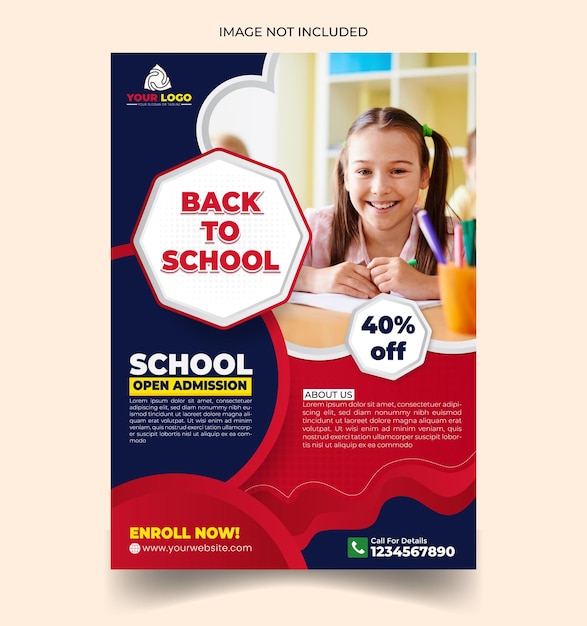 Back to school vertical flyer template