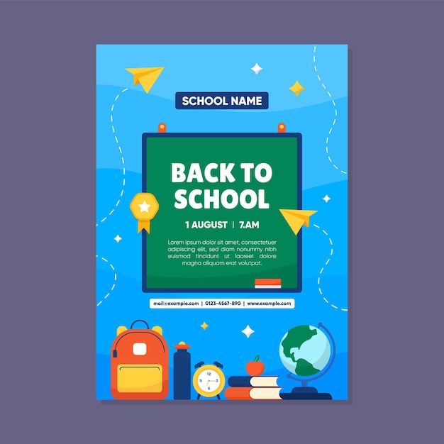 Back to School Vertical Poster Announcement Template Design