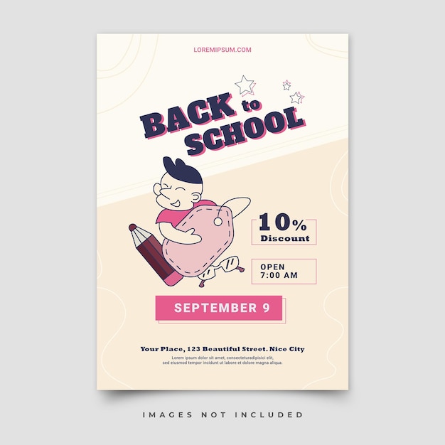 Vector back to school vertical poster template