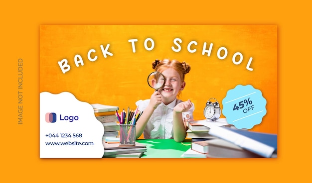 Back to school web banner design template