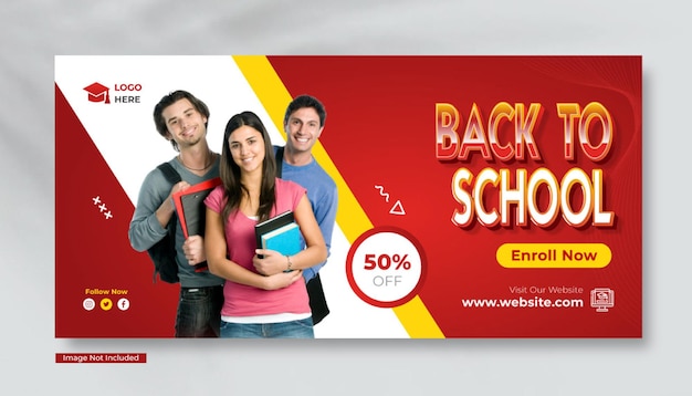 Back to school web banner template