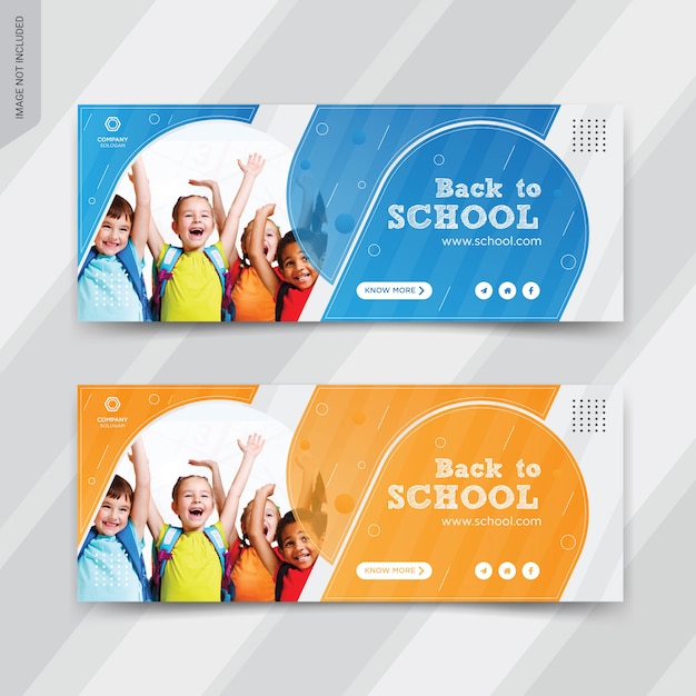 Back to school web banner templates design