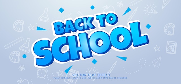 Back to school with editable text effect