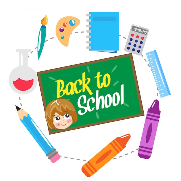 Back to school with flat design