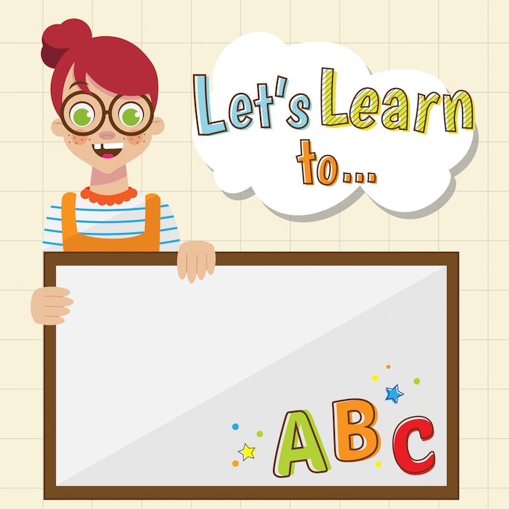 वेक्टर back to the school with let go to learm