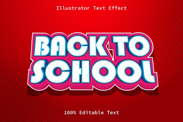 Back to school with modern cartoon style editable text effect