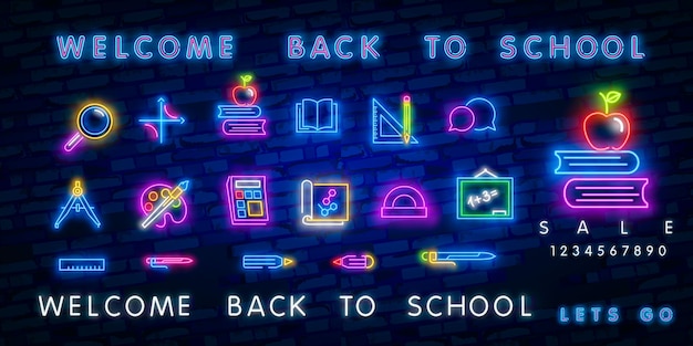 Back to school with neon signs