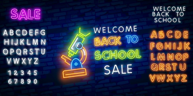 Back to School with neon signs