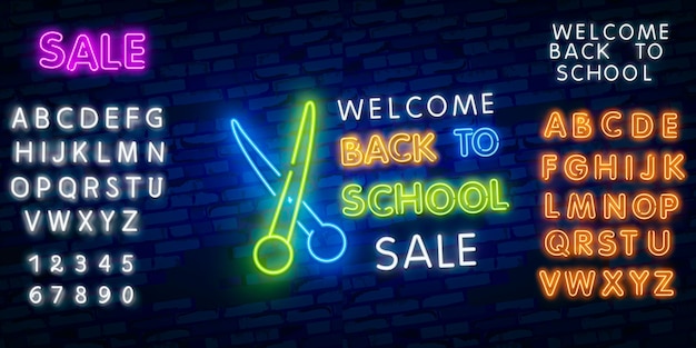 Back to school with neon signs