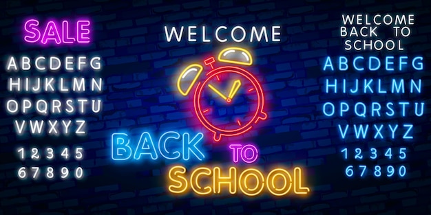 Back to school with neon signs