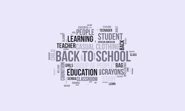 Back To School word cloud template Back To School concept vector tagcloud background