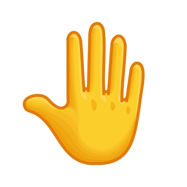 Back side of the hand Large size of yellow emoji hand