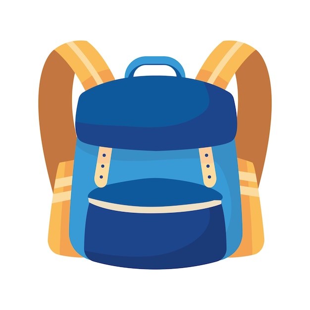 Вектор Обратно в школу сумка синего цвета икона изолирована