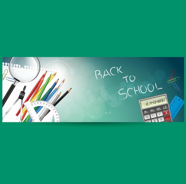 Вектор Шаблон back to school banner