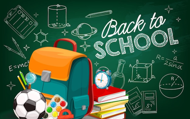 Back to school-poster met schetskrijtletters