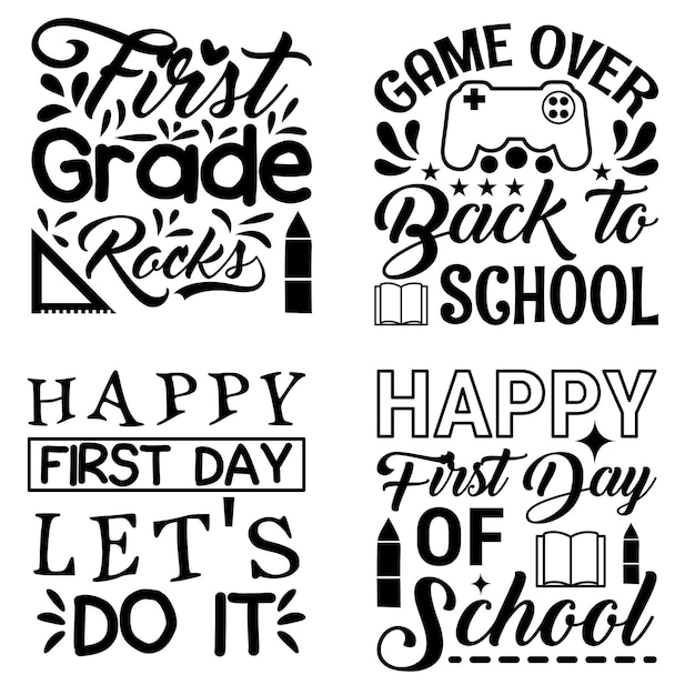 Vector back to school t-shirt design bundel