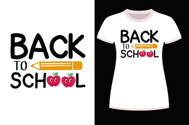 Вектор Дизайн футболки «снова в школу»