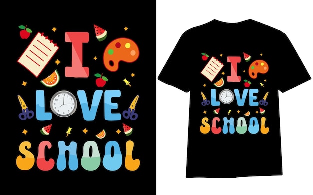 ベクトル 学校への帰り道のtシャツ デザイン 子供のための学校の最初の日 学校の100日