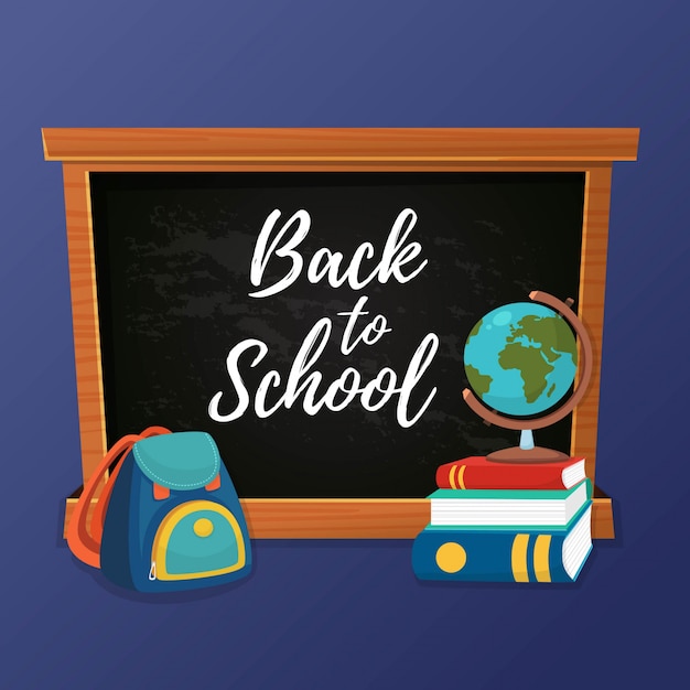 Back to School with Chalkboard &amp; School Supplies Design