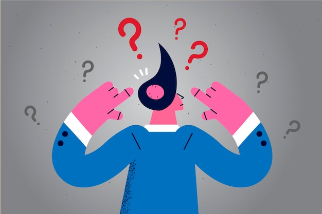 back view of man feel worried confused show bald head suffer from alopecia. unhappy male distressed with haircare struggle with hair loss at young age. baldness problem. flat vector illustration.