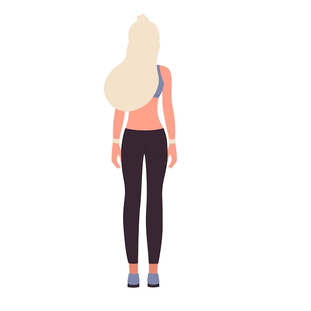 back view of standing woman coach