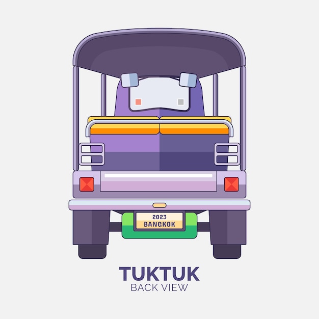 Back View of Tuk Tuk Taxi in Thailand