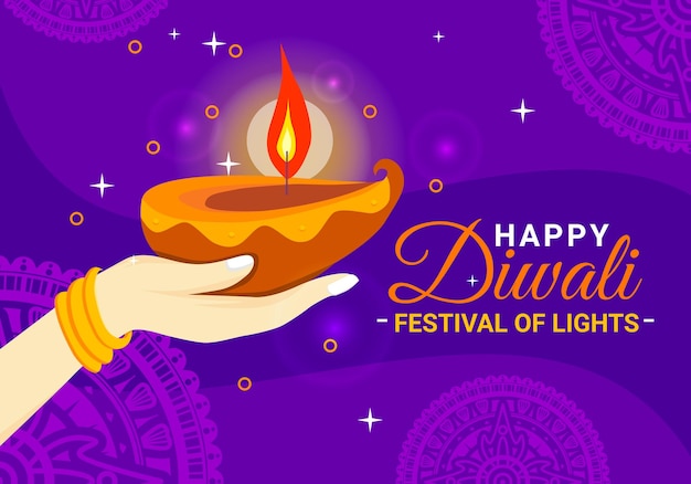 Фон празднования свечей фестиваля Дивали