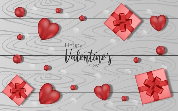 backdrop Happy valentines day heart box suprise illustration greeting gift poster decoration