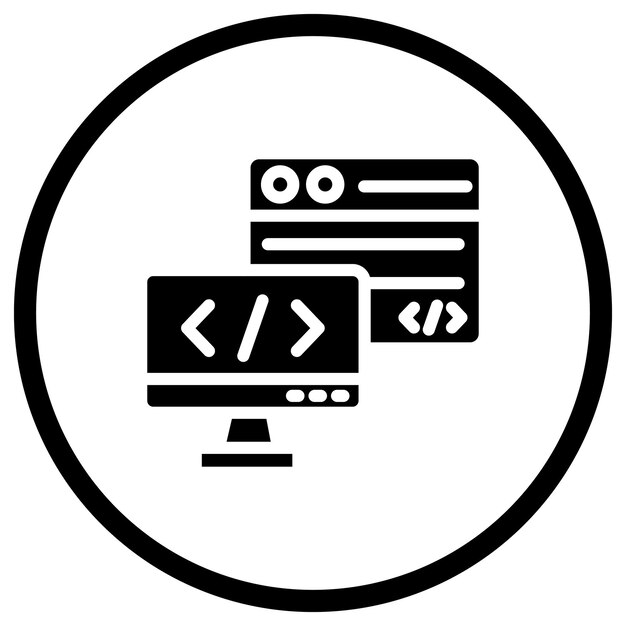 백엔드 터 아이콘 디자인 일러스트레이션