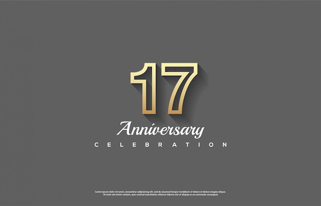 background of the 17th celebration with gold line numbers.