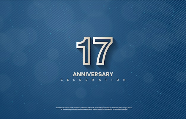 background of the 17th celebration with white numbers.