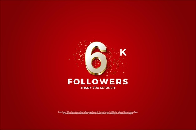 Background for 6k followers with luxurious gold plated numbers