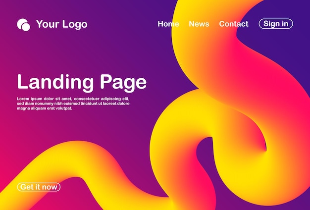 background abstract 3d landing page template