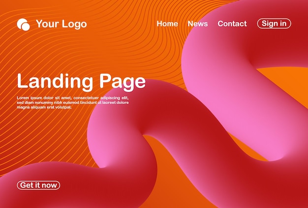 background abstract 3d landing page template