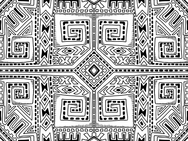 Background abstract black and white ethnic pattern aztec tribal ornament wallpaper