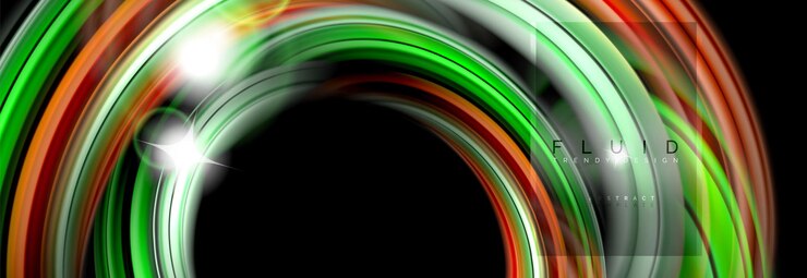 Vector background abstract design flowing mixing liquid color waves on black