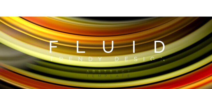 Vector background abstract design flowing mixing liquid color waves on black
