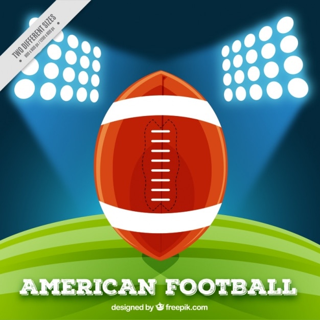 Background of american football stadium with ball
