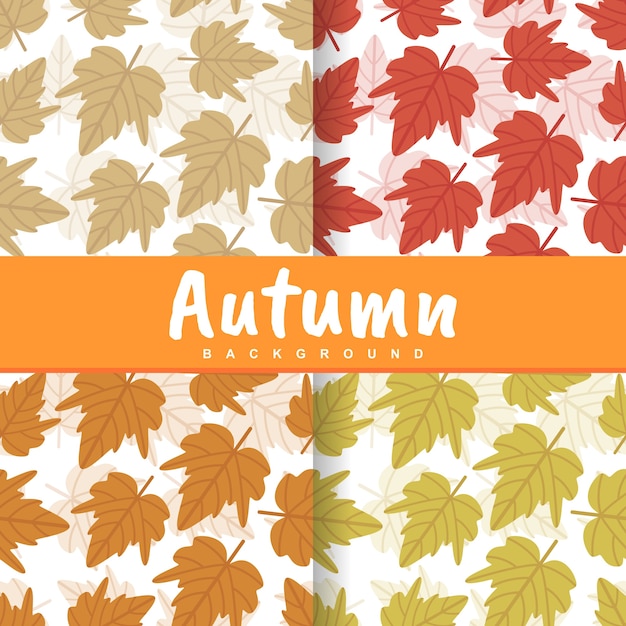 Vector background of autumn leaf seamless pattern