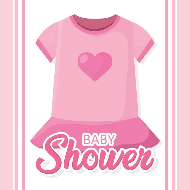 Background baby clothes shower vector illustration