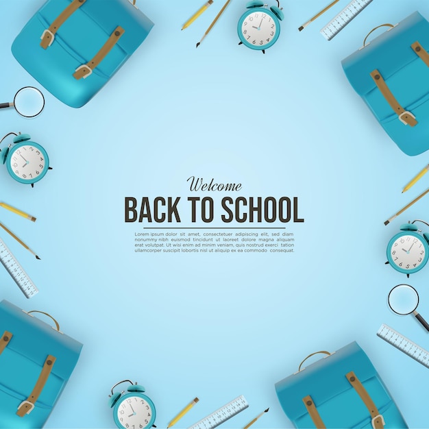 Background back to school with scattered