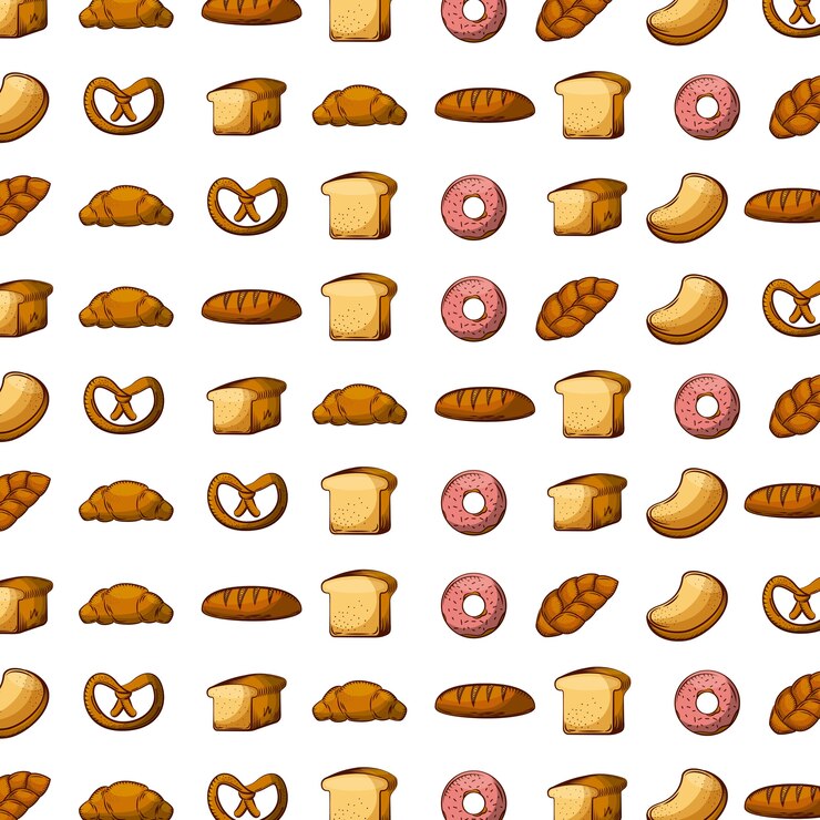 Vector background of bakery products