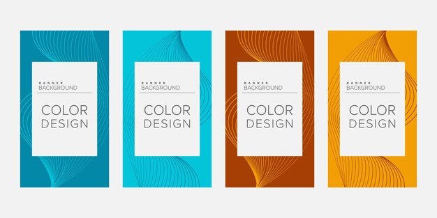 Background banner abstract line color design vector vertical banner set